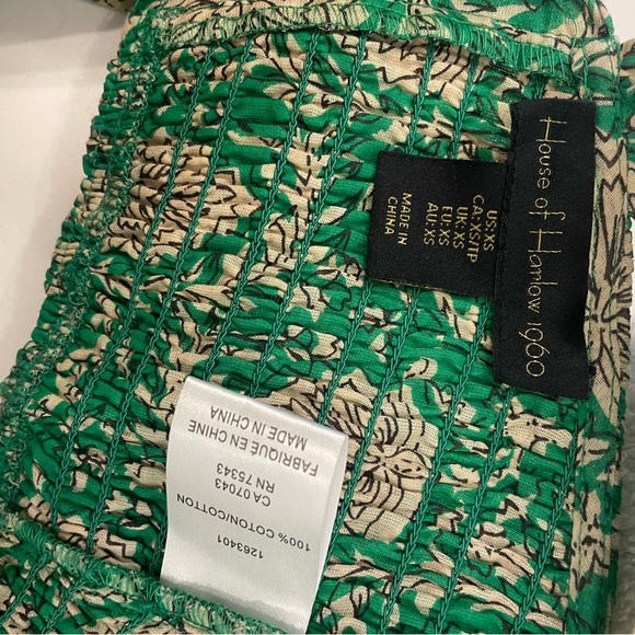 Revolve House of Harlow 1960 Green Floral Smocked Tiered Skirt Set Size XSmall - Picture 5 of 6